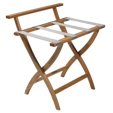 VERTEX Wall Saver Luggage Rack with Silver Straps - Light Oak VE2681629